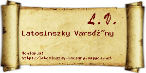 Latosinszky Varsány névjegykártya